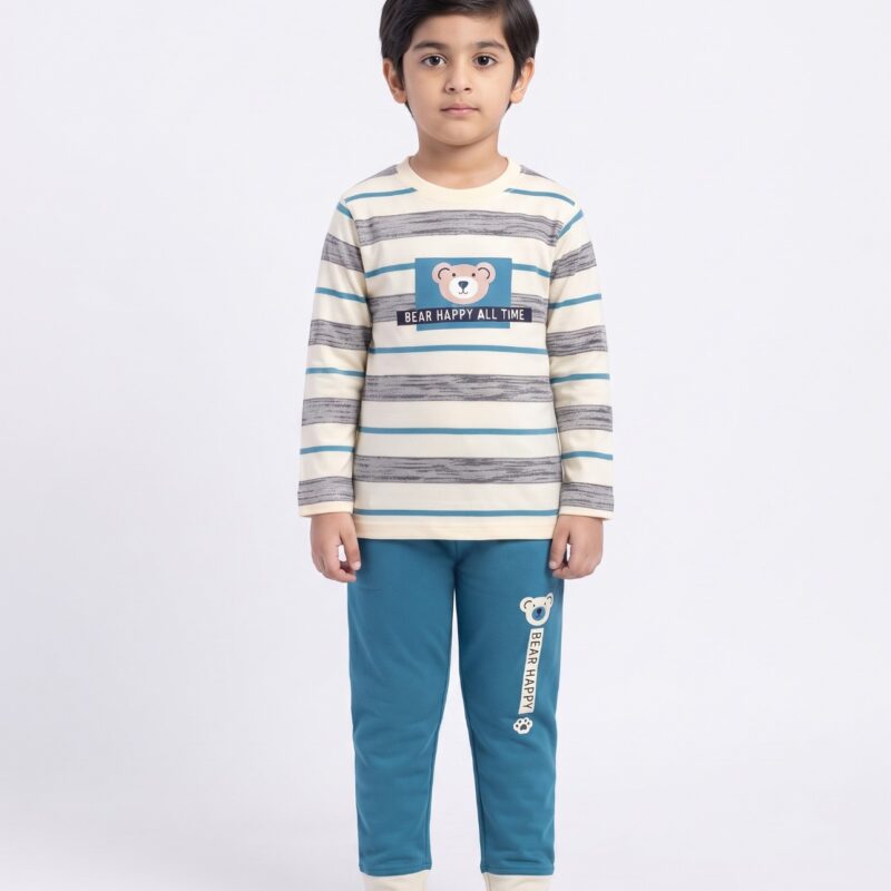 Boys Bear Print Pajama Set